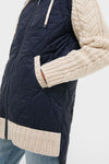 Navy and Heathered Sand Barrows Mixed Media Jacket