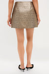 Gold Textured Jacquard Meg Mini Skirt