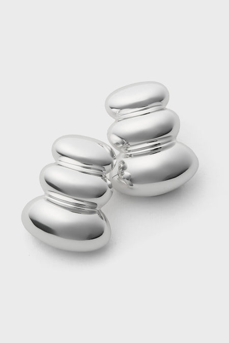 High Polish Silver Non-Stop Earrings