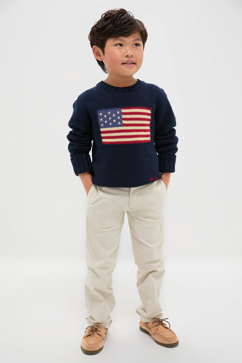 Flag Cotton Crewneck Sweater