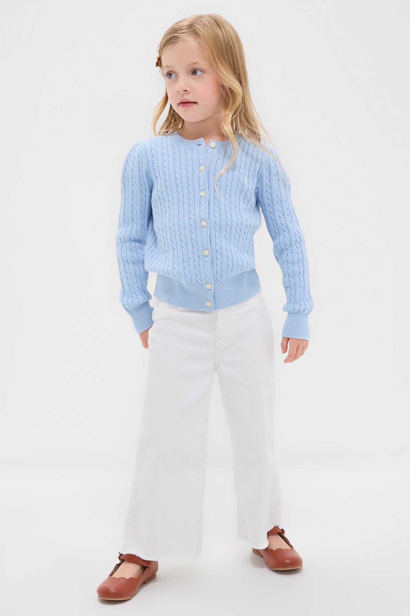 Girls Cable-Knit Cotton Cardigan