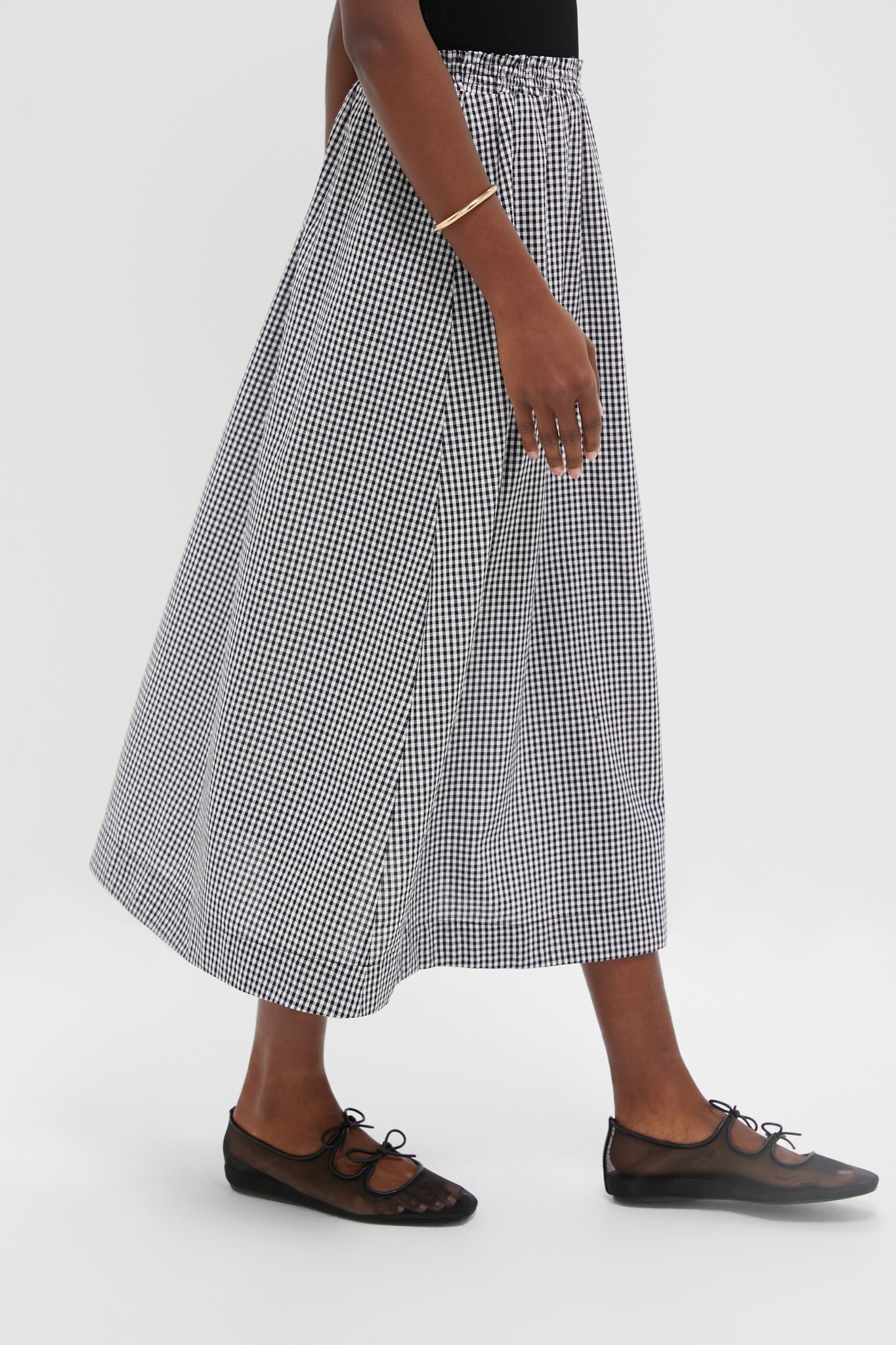 Black Gingham Athena Skirt