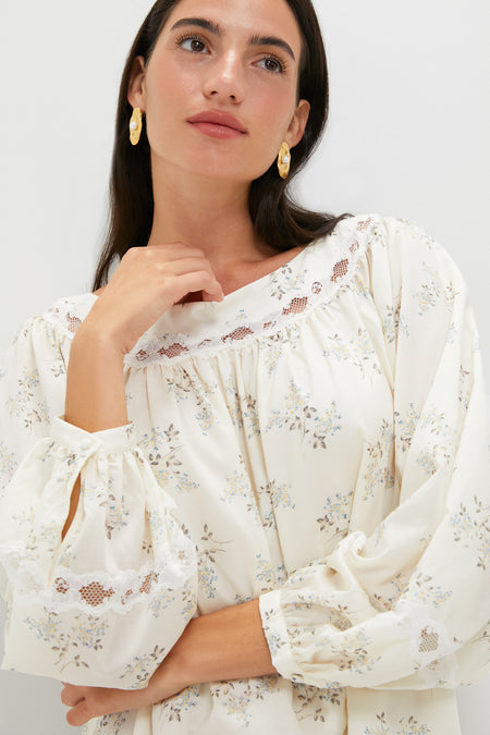 Blue Blooms Elodie Longsleeve Mini Dress