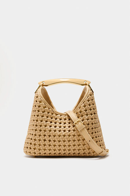 Butter Woven Leather Small Boomerang Bag