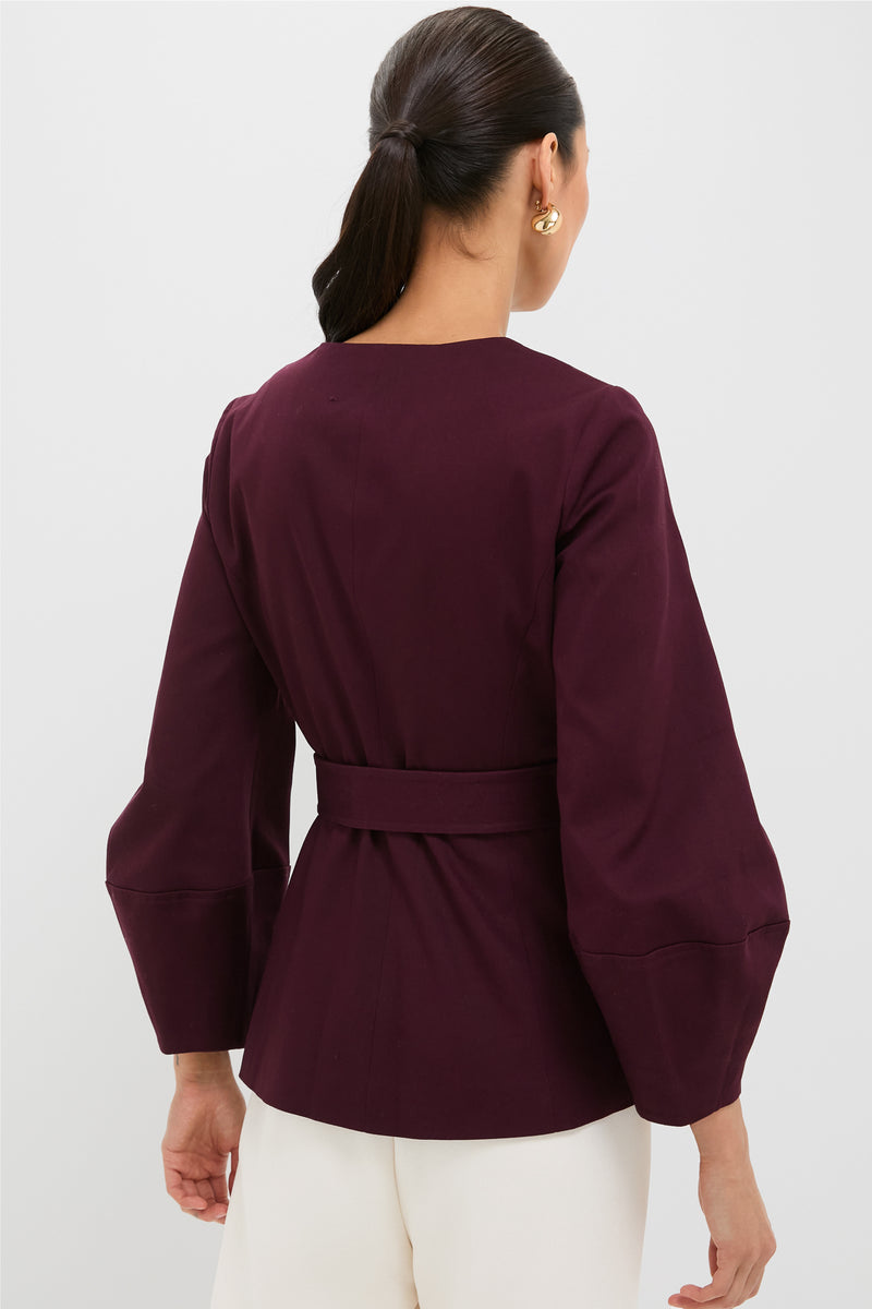 Structured Tunic Oxblood Long Sleeve Structured Rhoda Tunic Top | Tuckernuck
