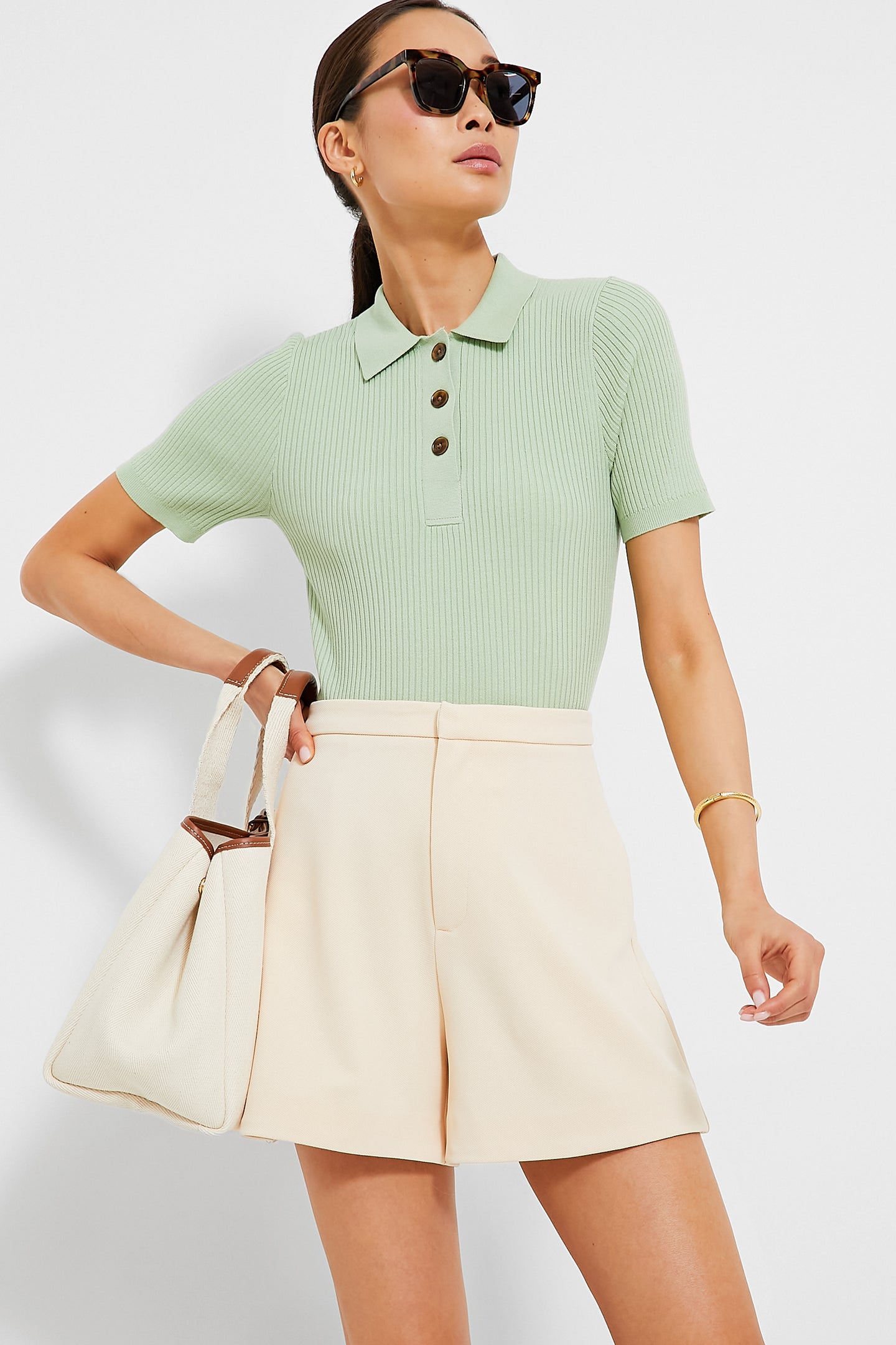 Mint Olivia Rib Knit Polo