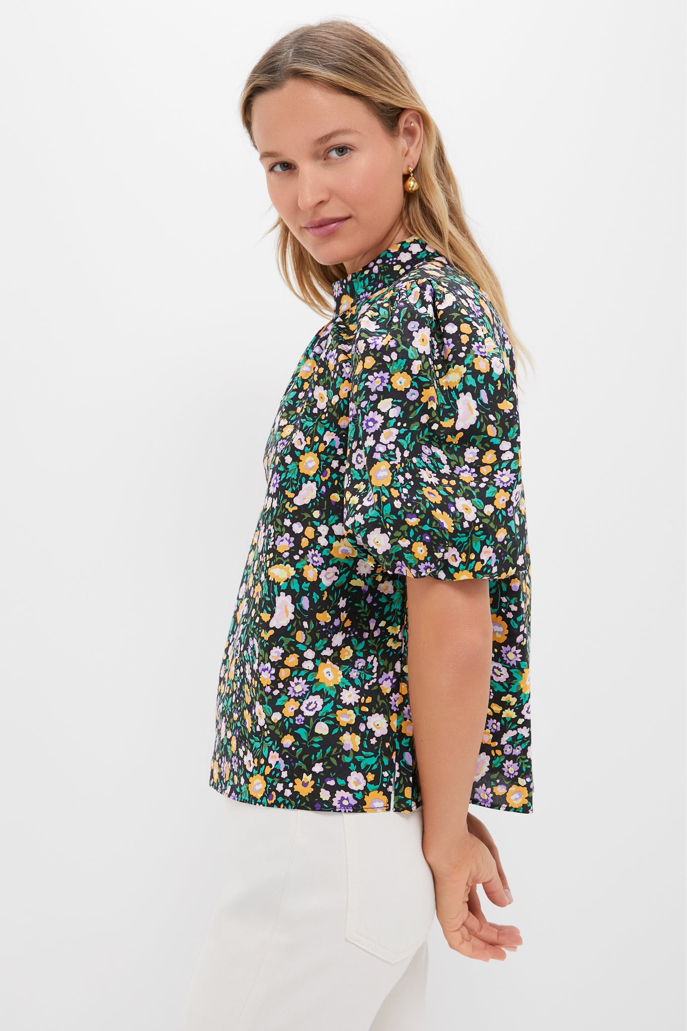 Black Multi Floral Gigi Blouse | Hyacinth House