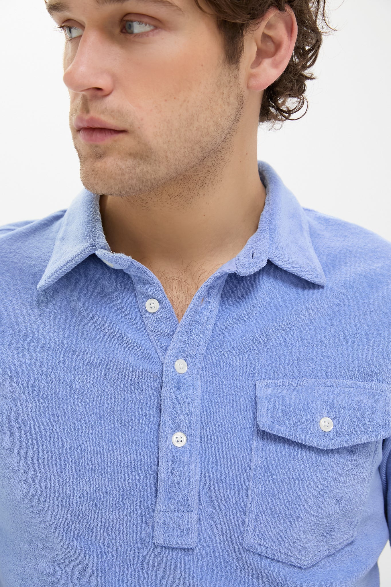 Perry Winkle Terrycloth Players Shirt | Criquet