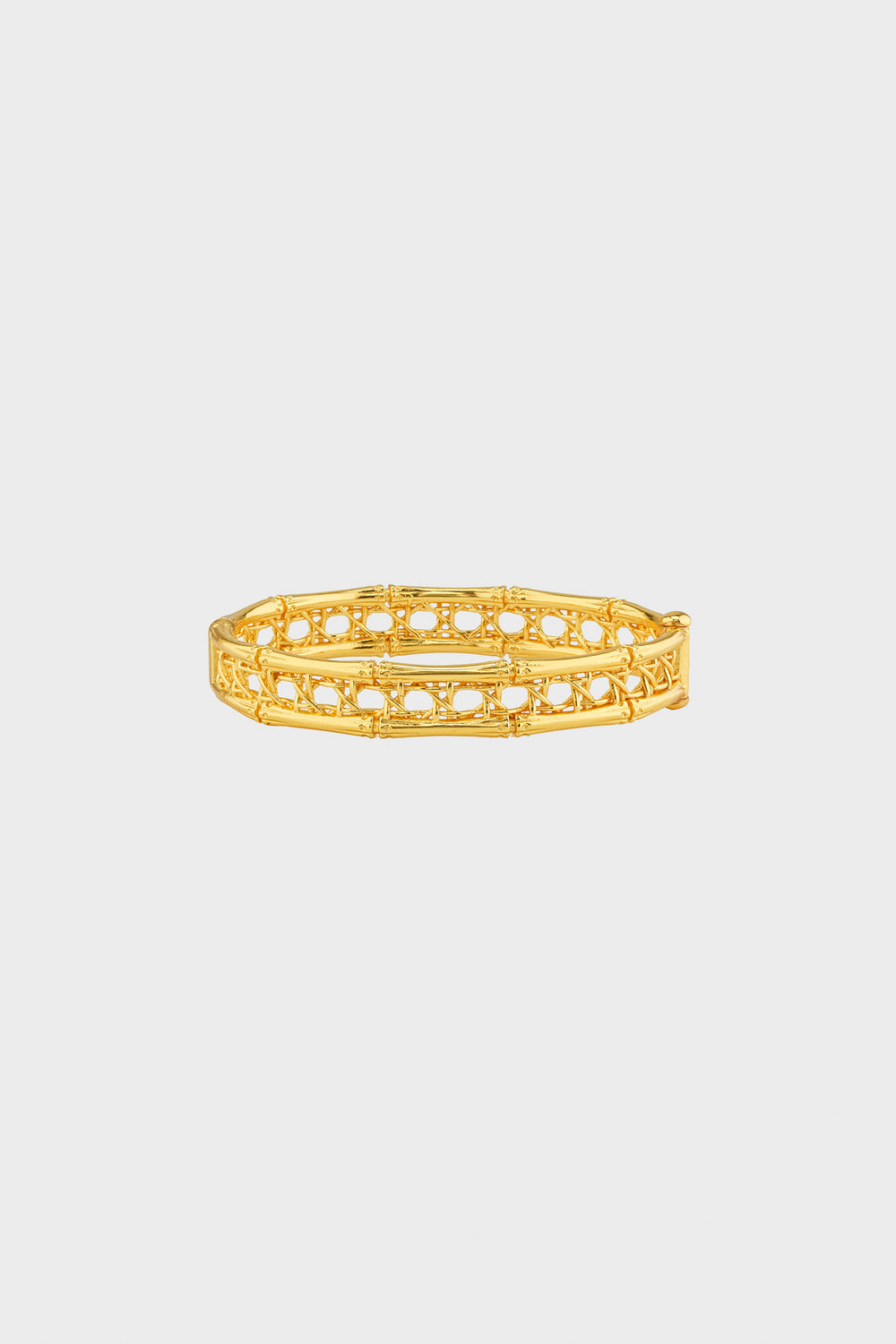 Gold Veranda Caning Hinged Bangle