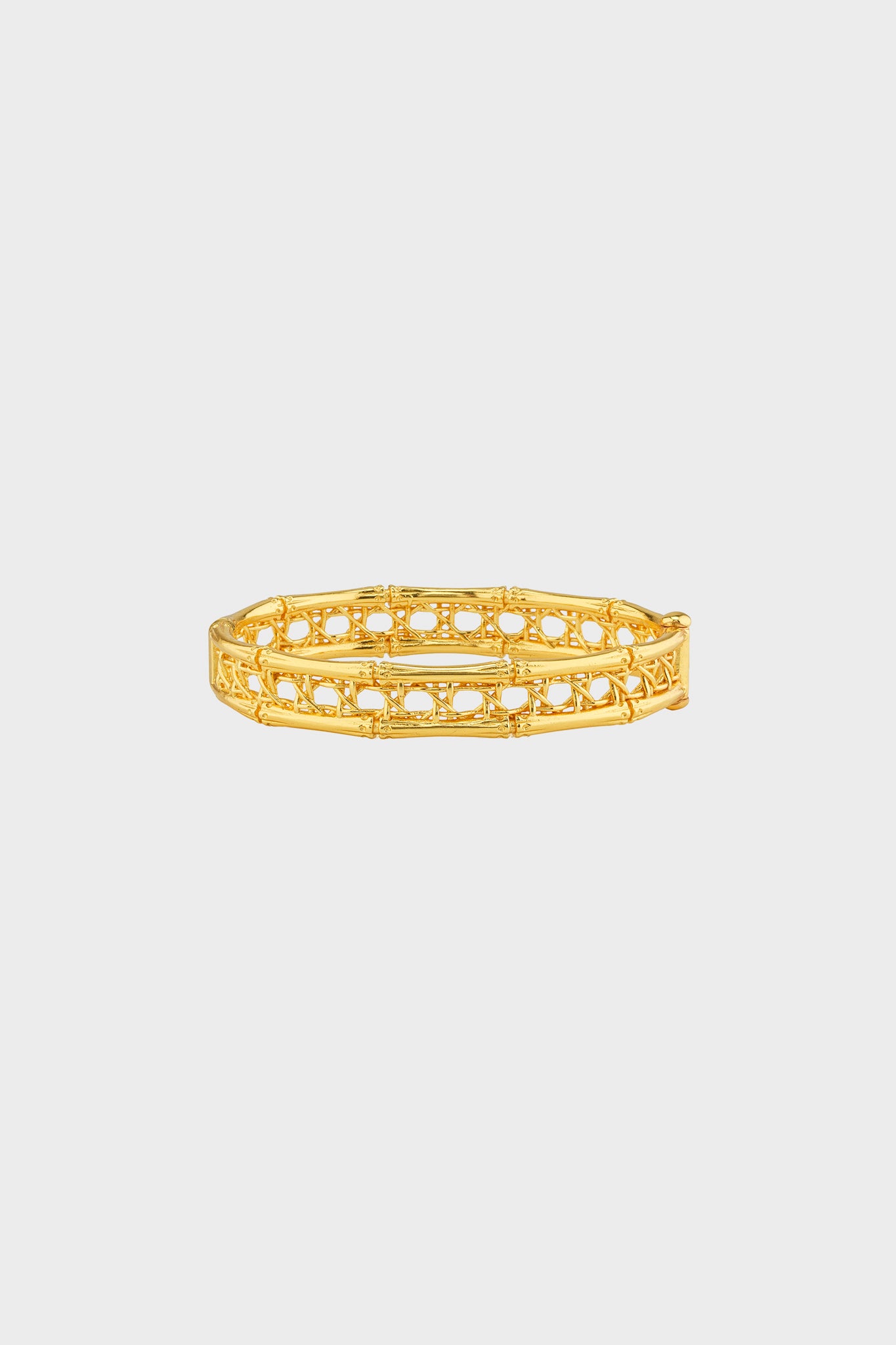 Gold Veranda Caning Hinged Bangle