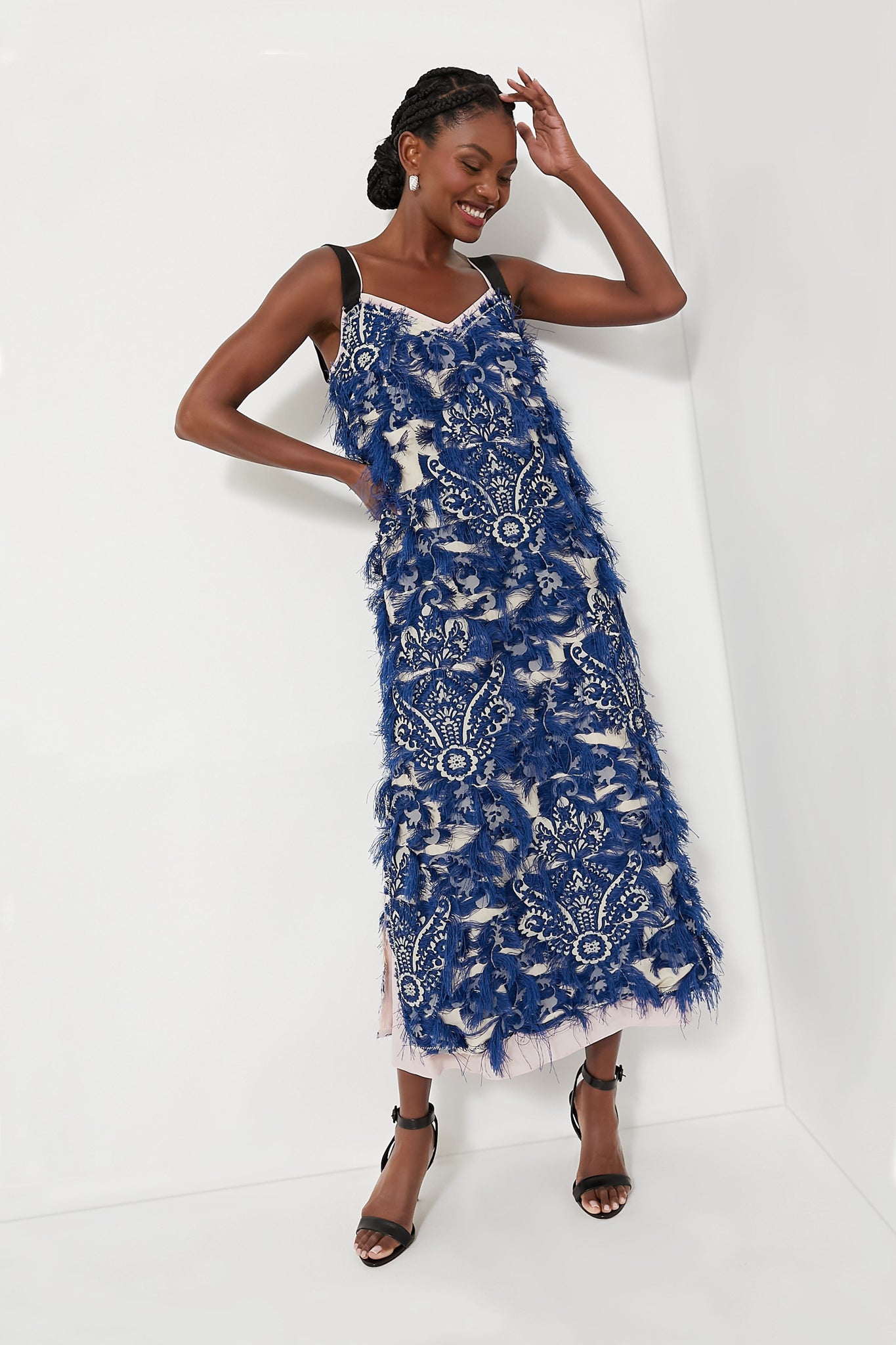 Deals blue midi slip dress