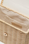 White and Natural Charli Box Bag