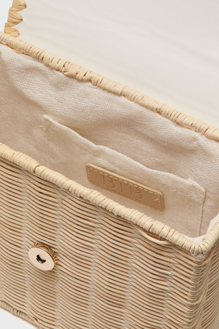 White and Natural Charli Box Bag