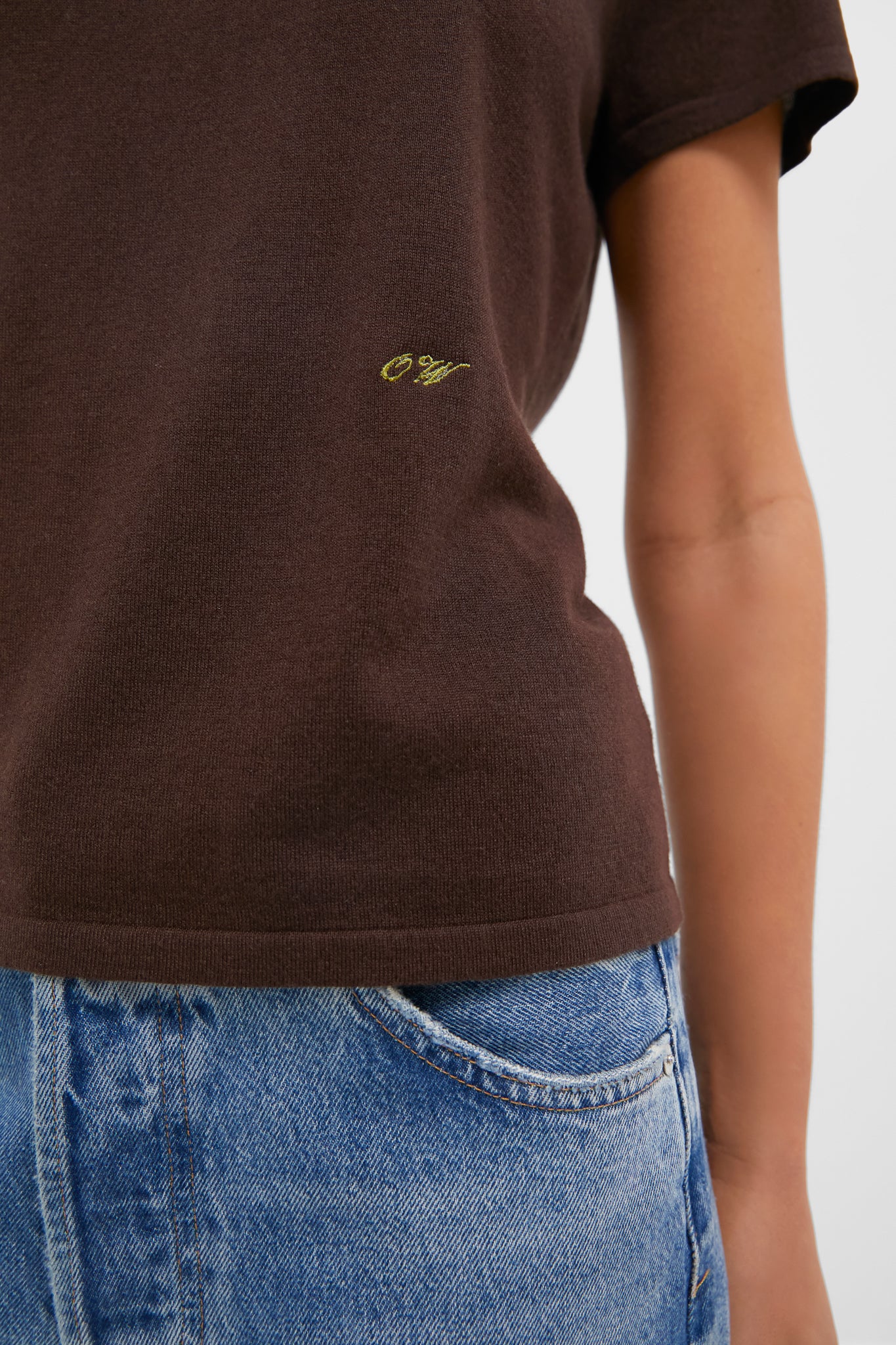 Chocolate Cashmere Silk Blend Katie Tee