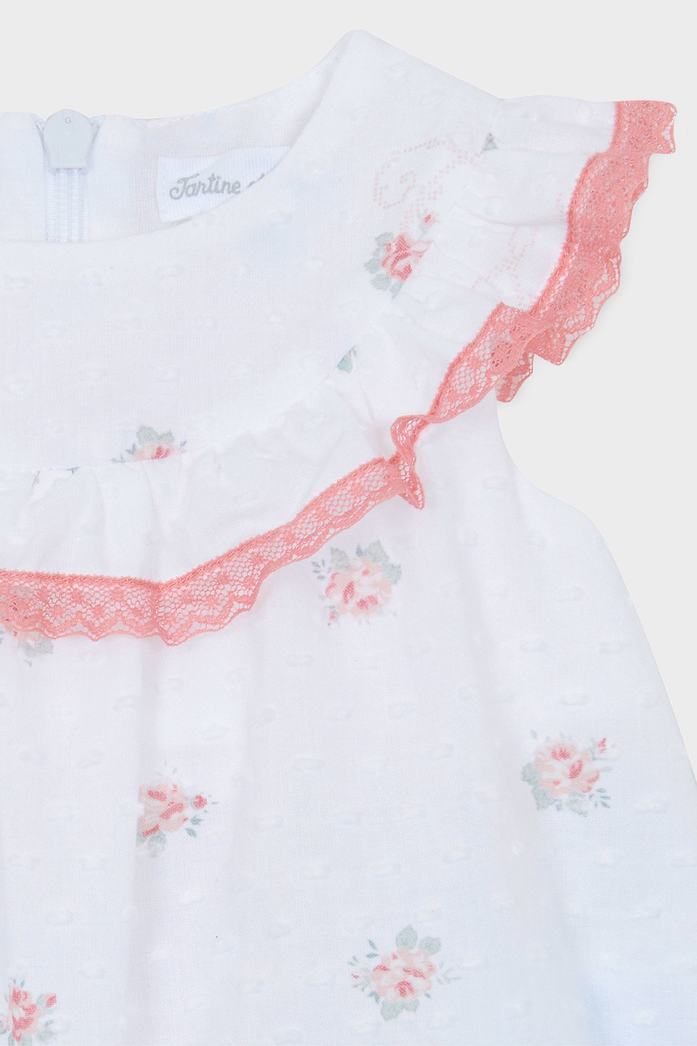 White Floral Baby Romper