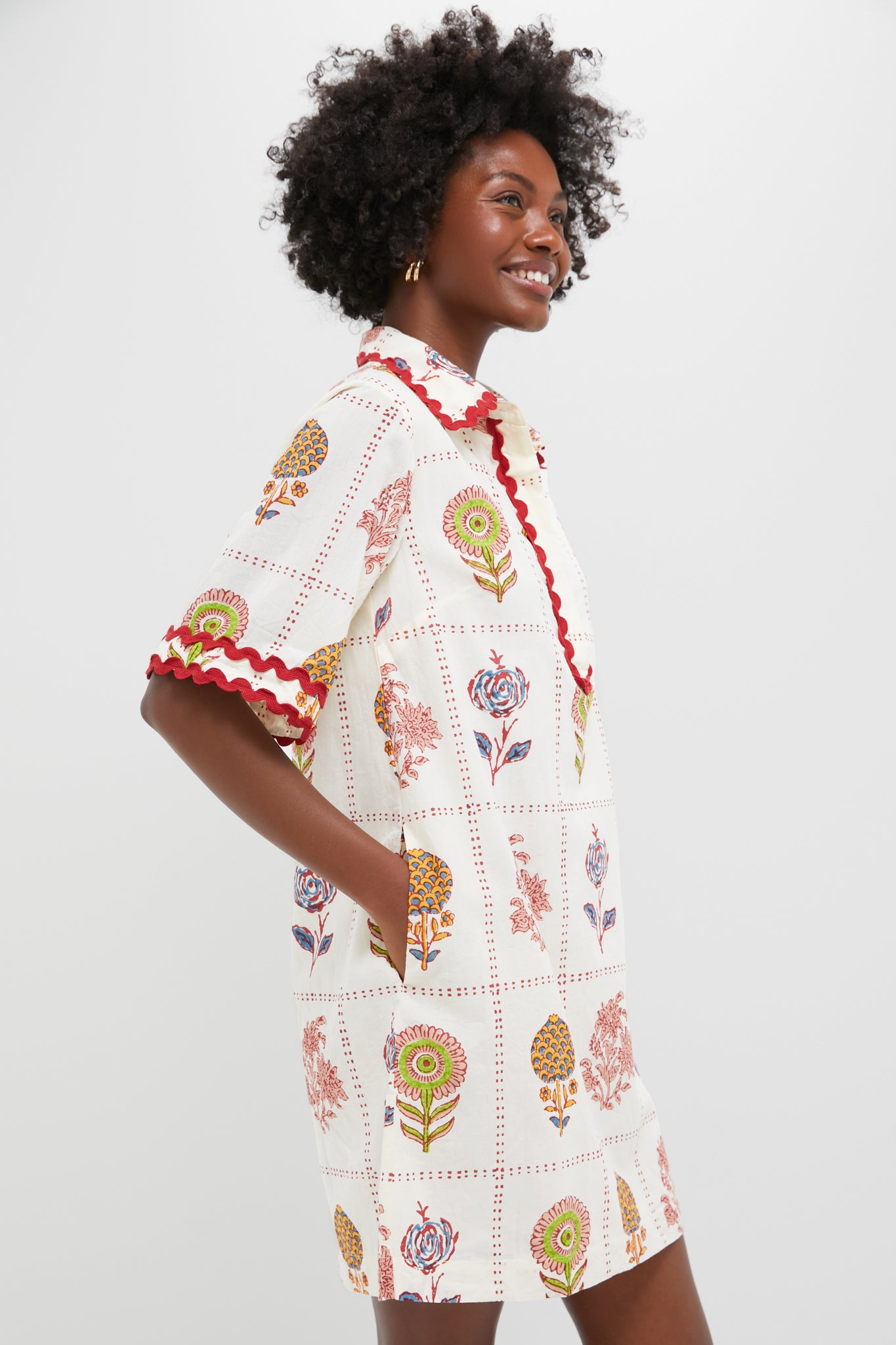 Taormina Cream Collared Mini Shirt Dress