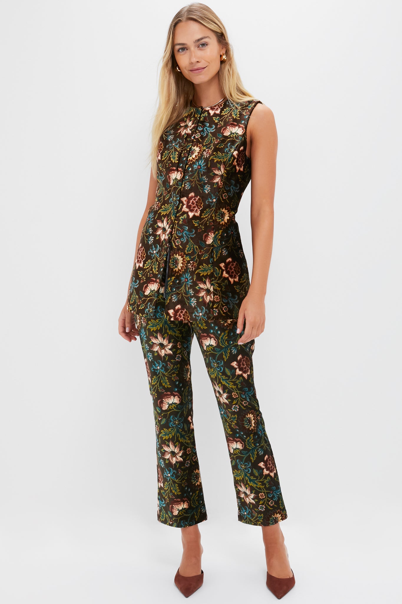 Hazel Moonflower Velvet Ashford Pants