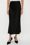 Polo Black Satin Midi Skirt