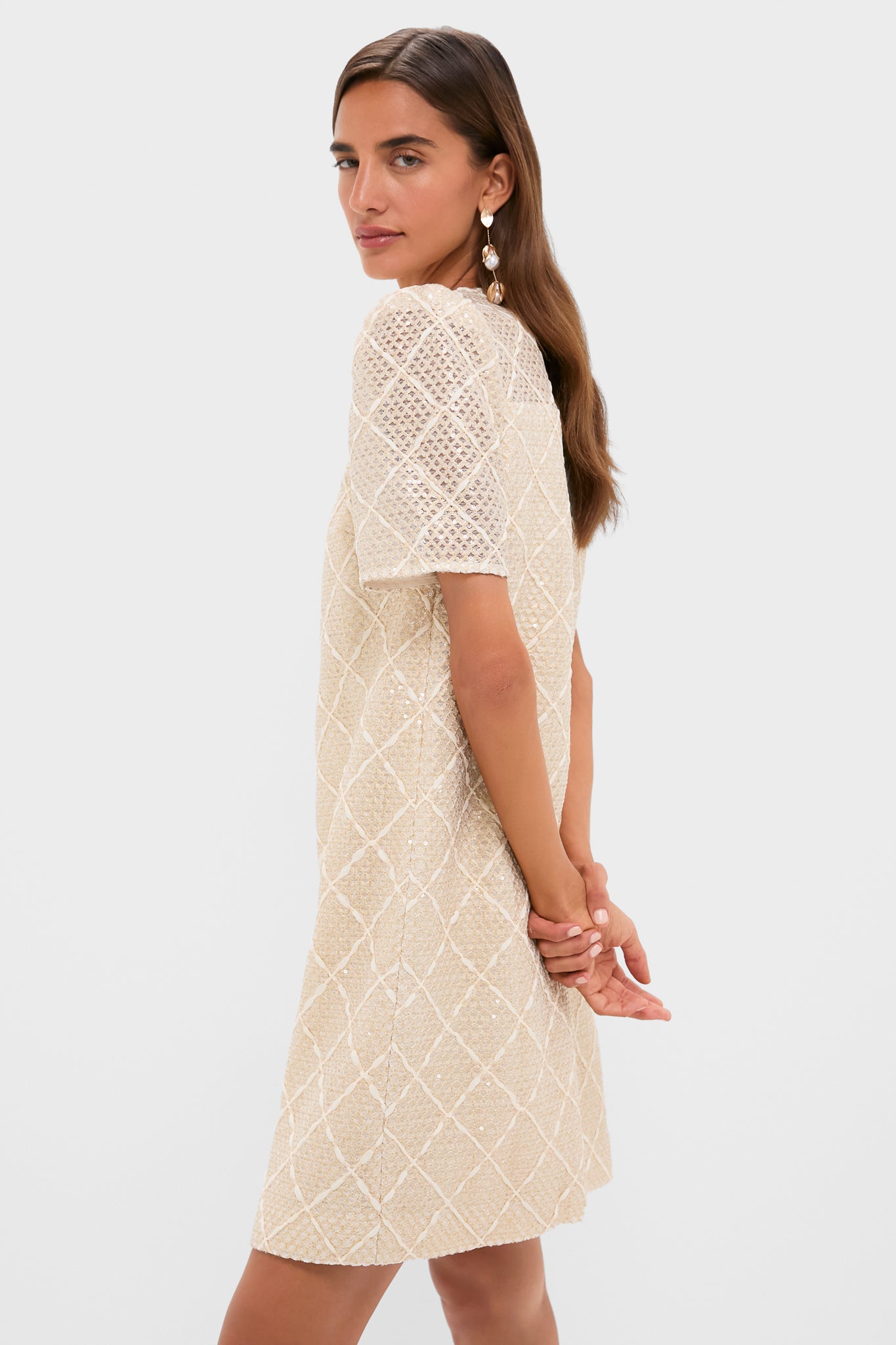 Ivory Sequin Janelle Mini Dress