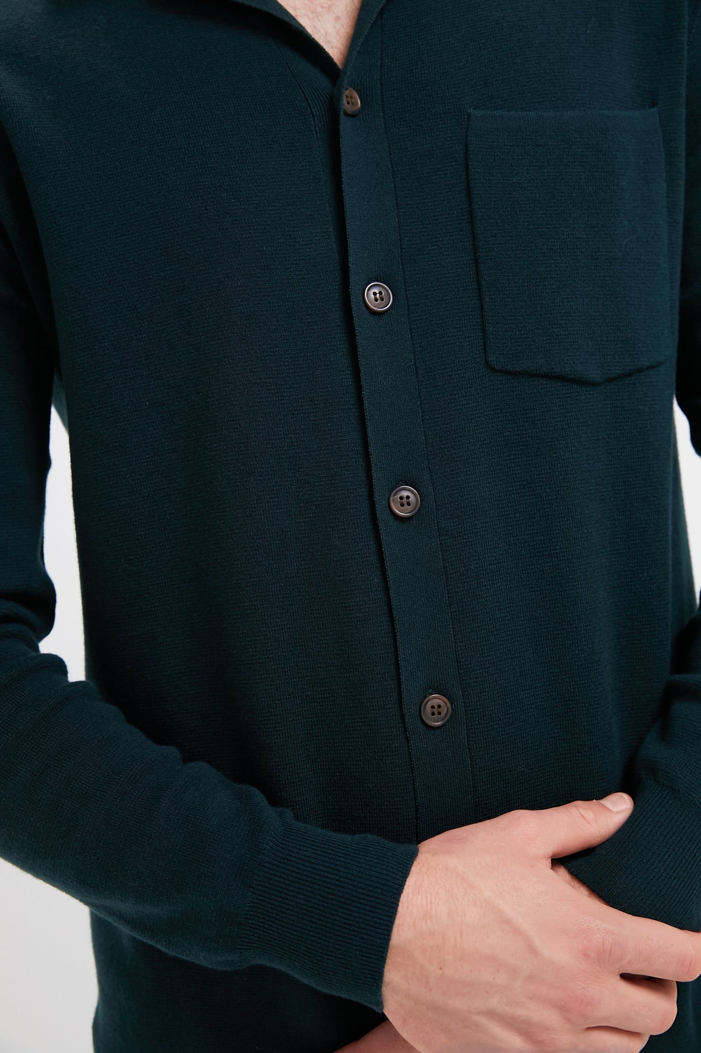 Forest Green Merino Cardigan