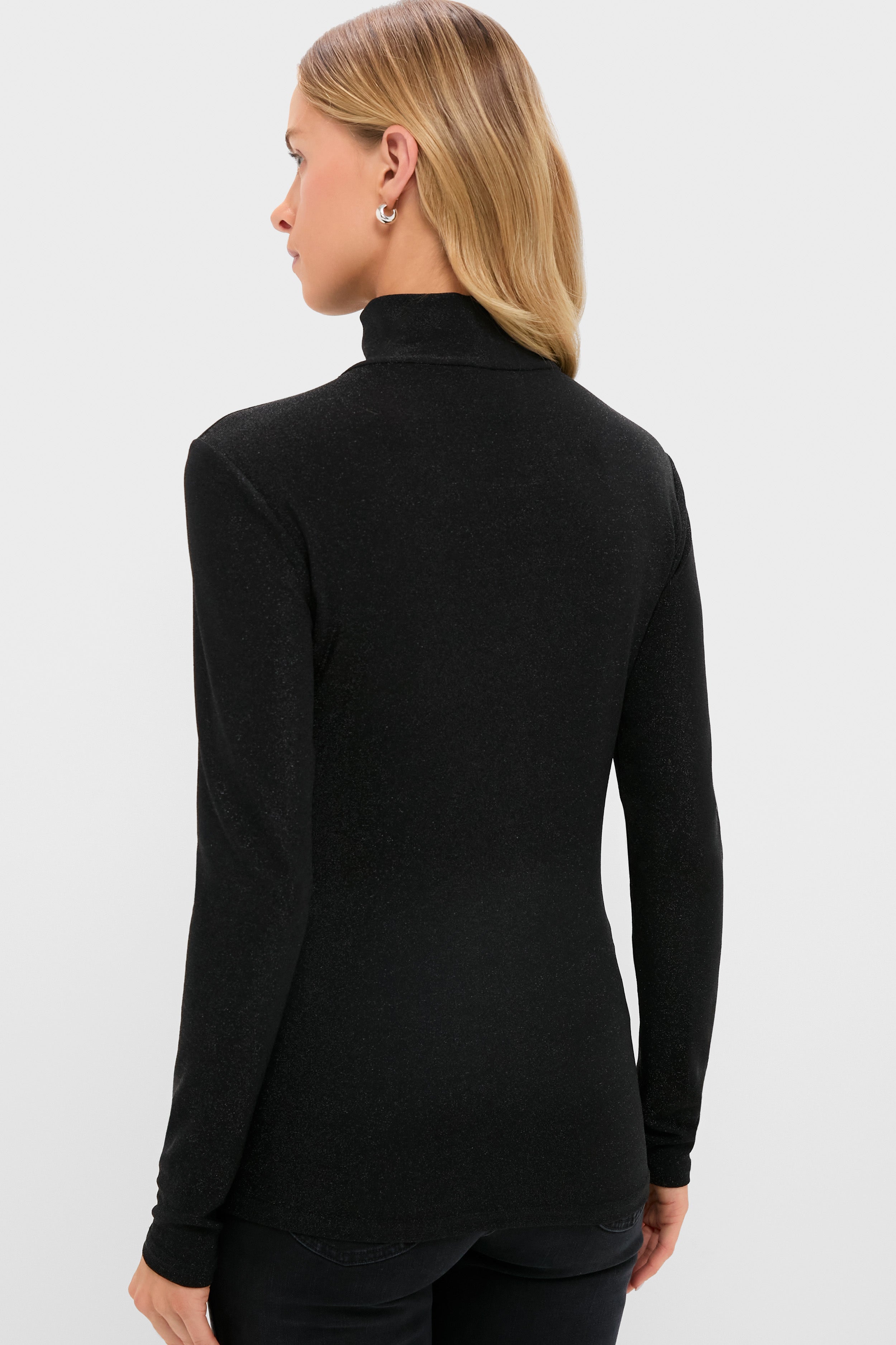 Black Metallic Ellory Turtleneck