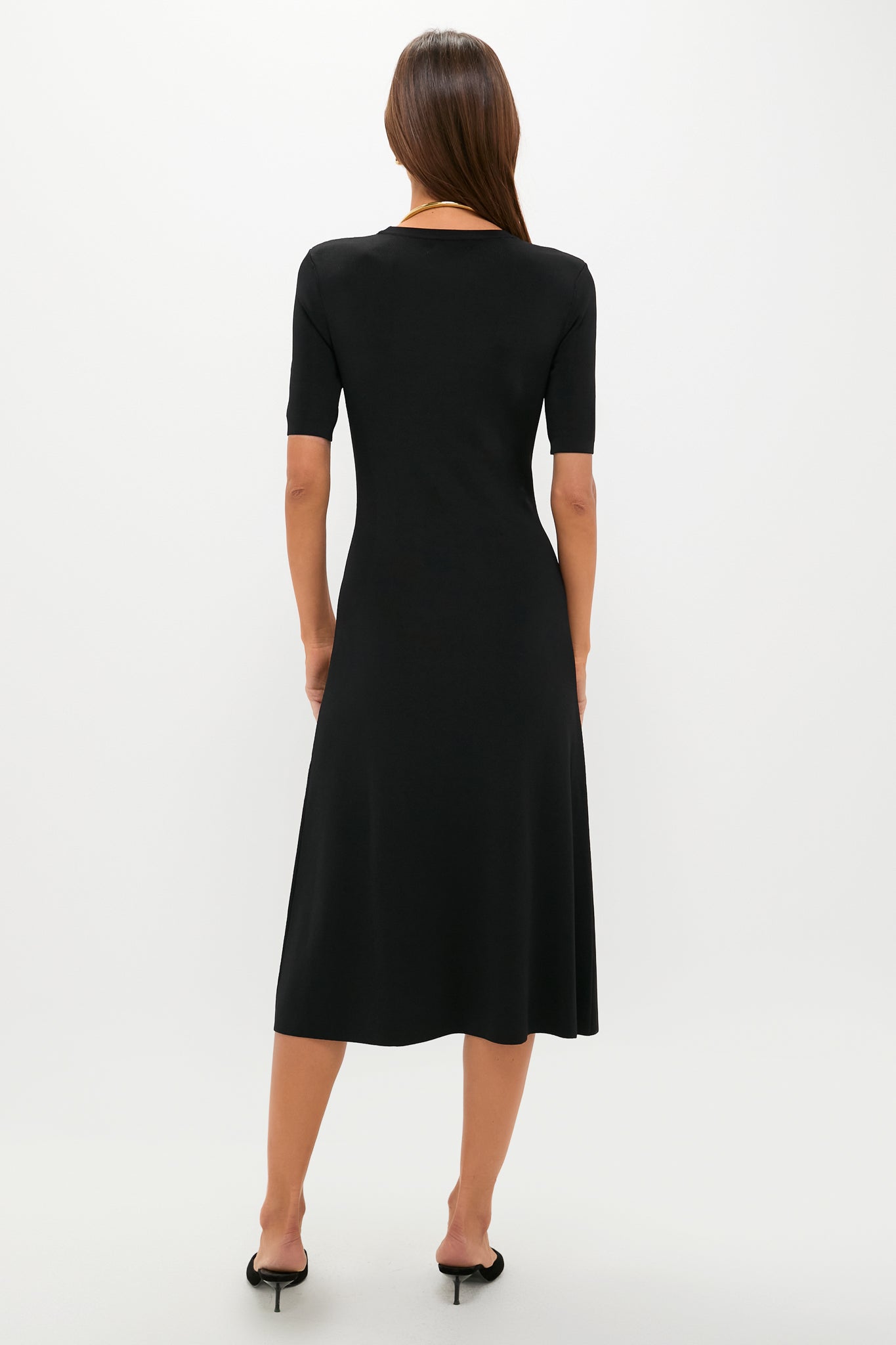 Black Knit Fit and Flare Mellor Midi Dress | Tuckernuck