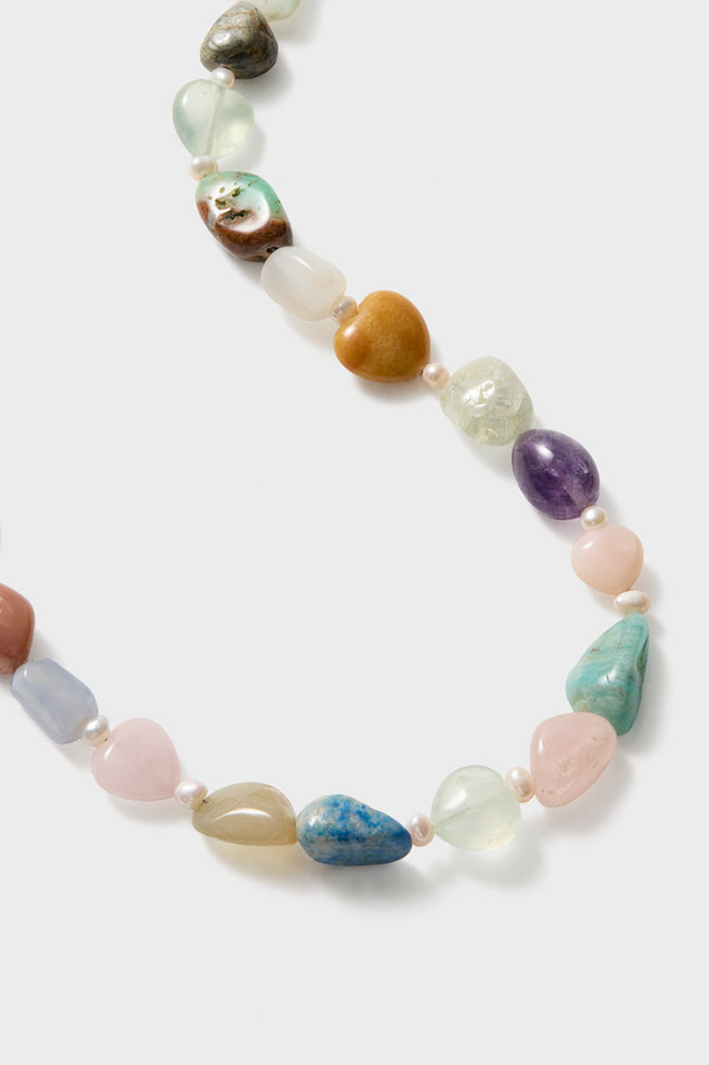 Pastel Gemstone Multi Brooke Necklace