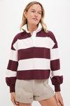 Pink and Winetasting Stripe Swiftie Rugby Polo