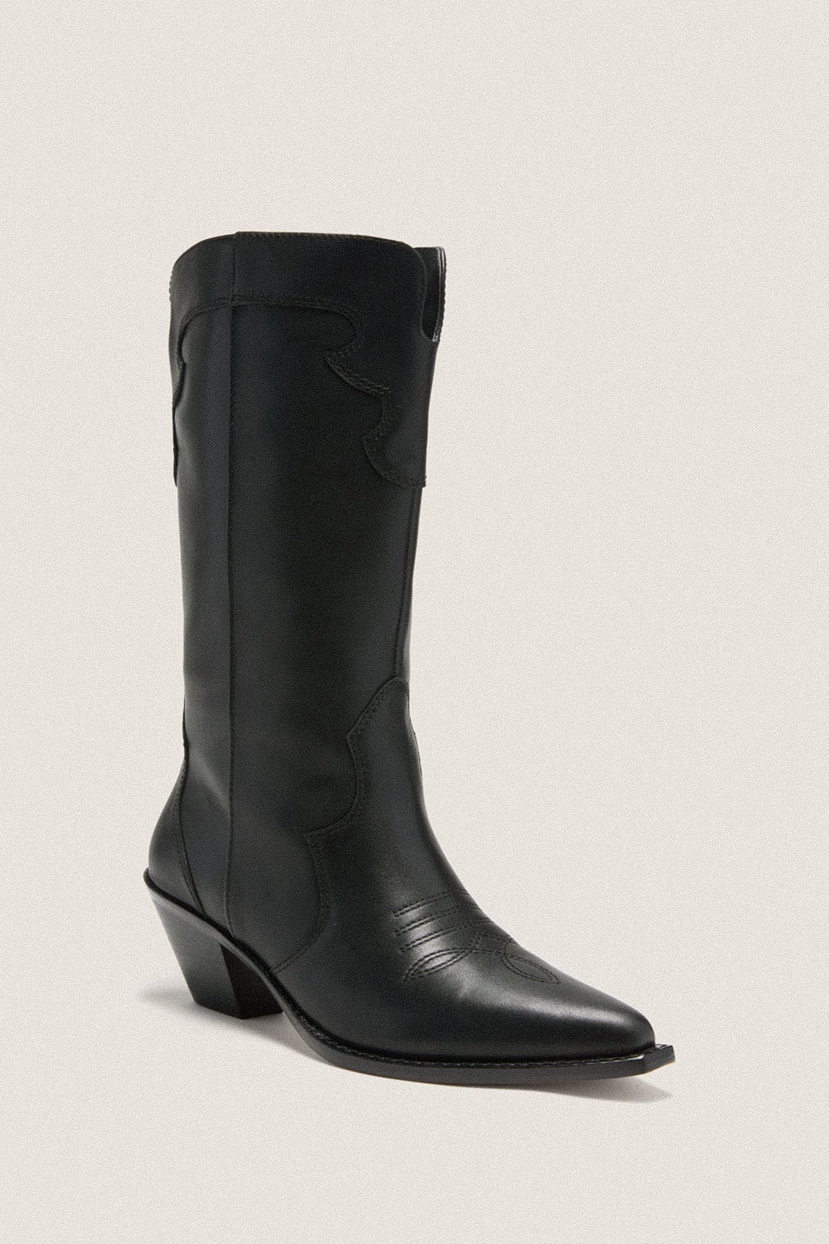 Black Leather Wilson Western Boots