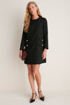 Black Tweed Long Sleeve Jackie Dress