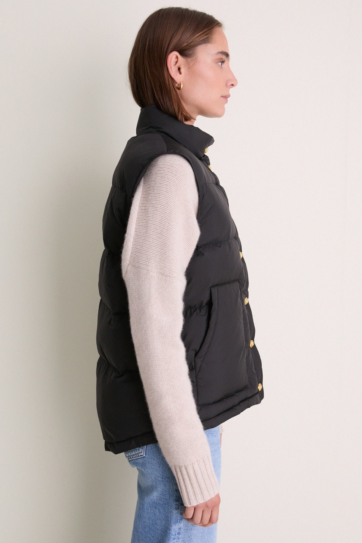 Black Inez Puffer Vest