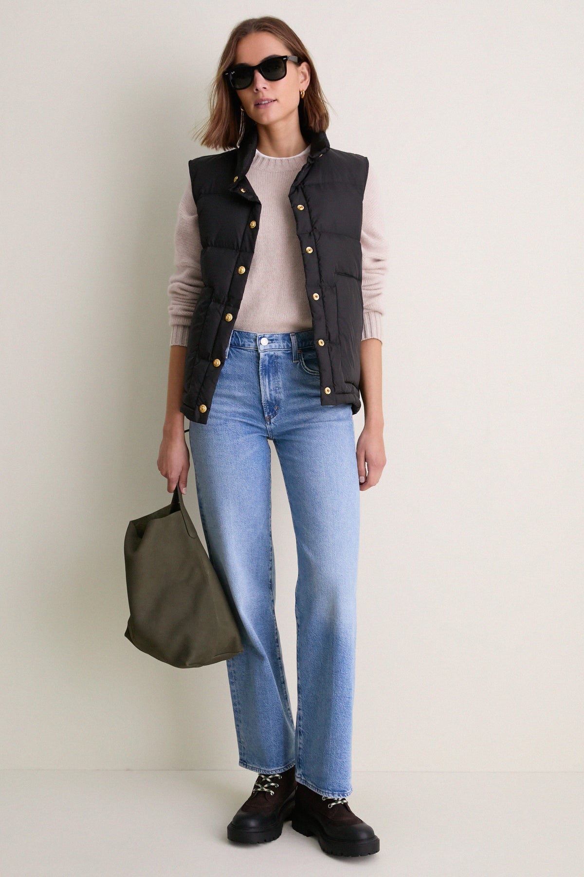 Black Inez Puffer Vest