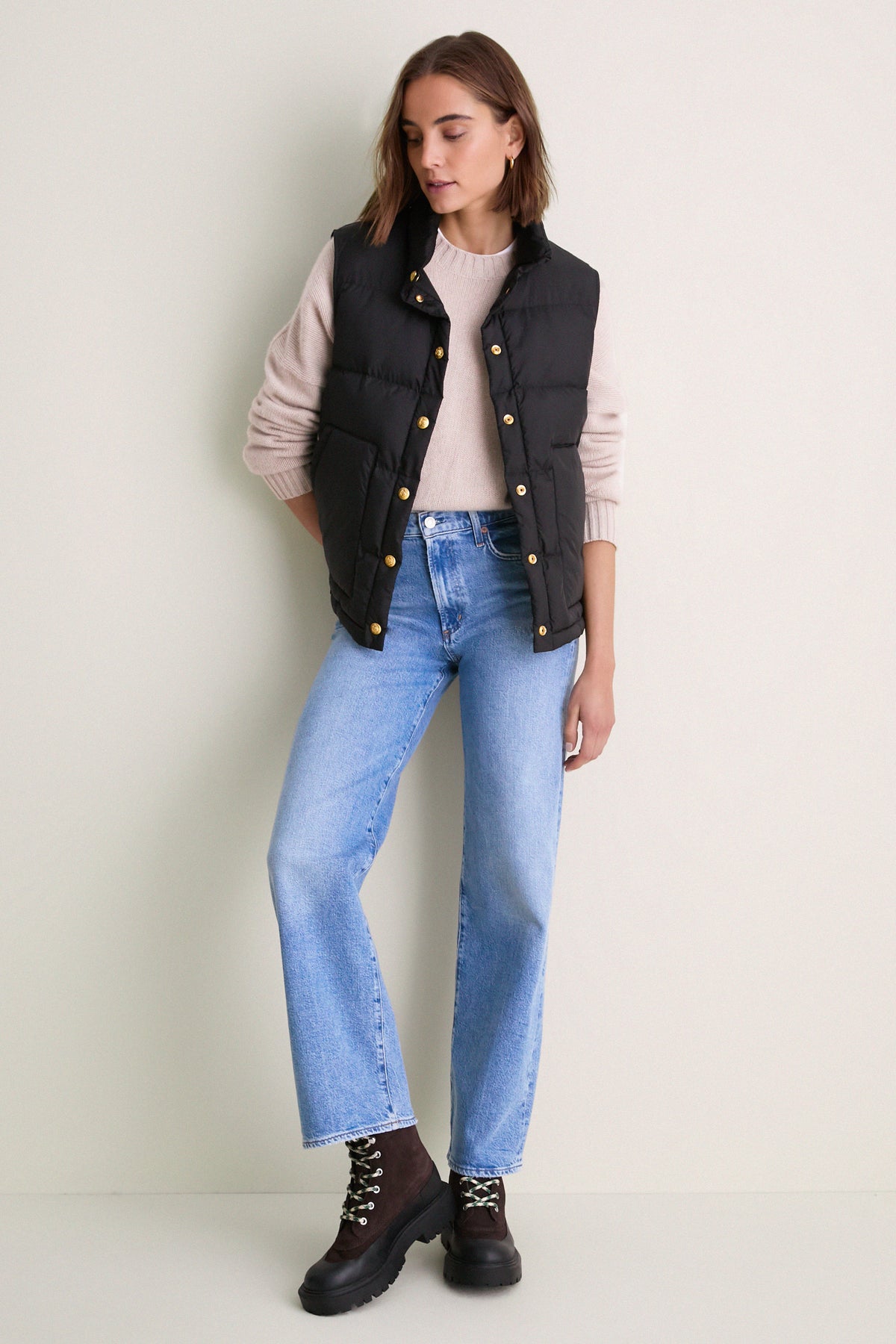 Black Inez Puffer Vest