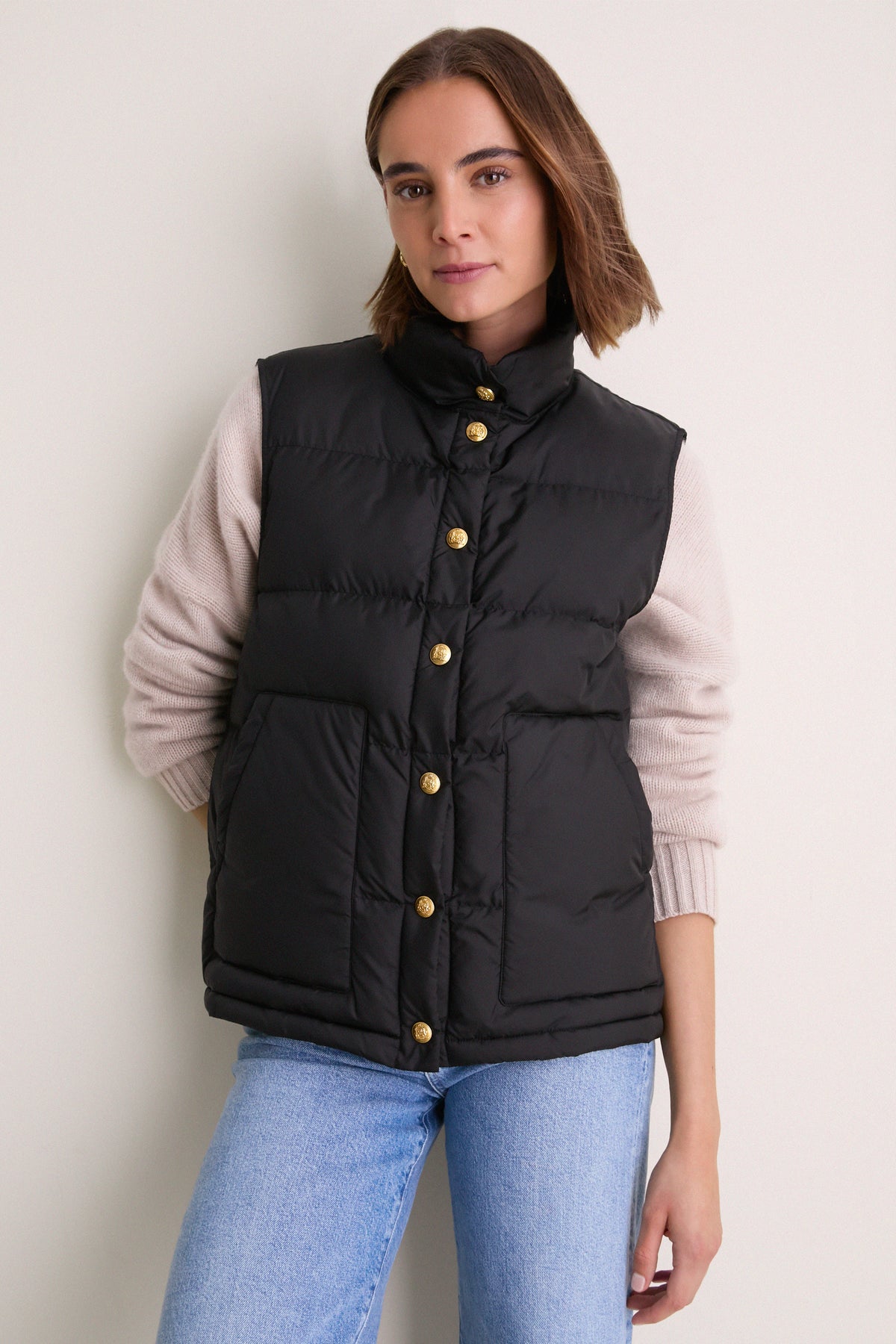 Black Inez Puffer Vest