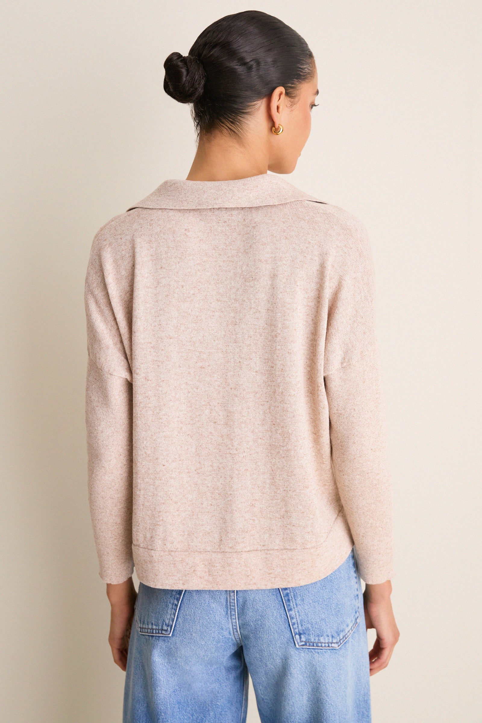 Tan Clayton Long Sleeve Knit Polo