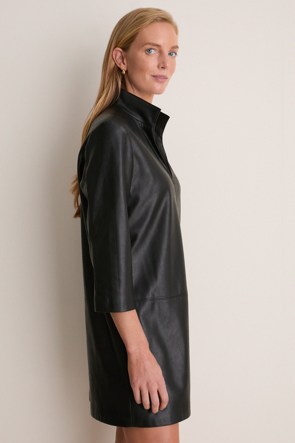 Black Leather Clifton Dress
