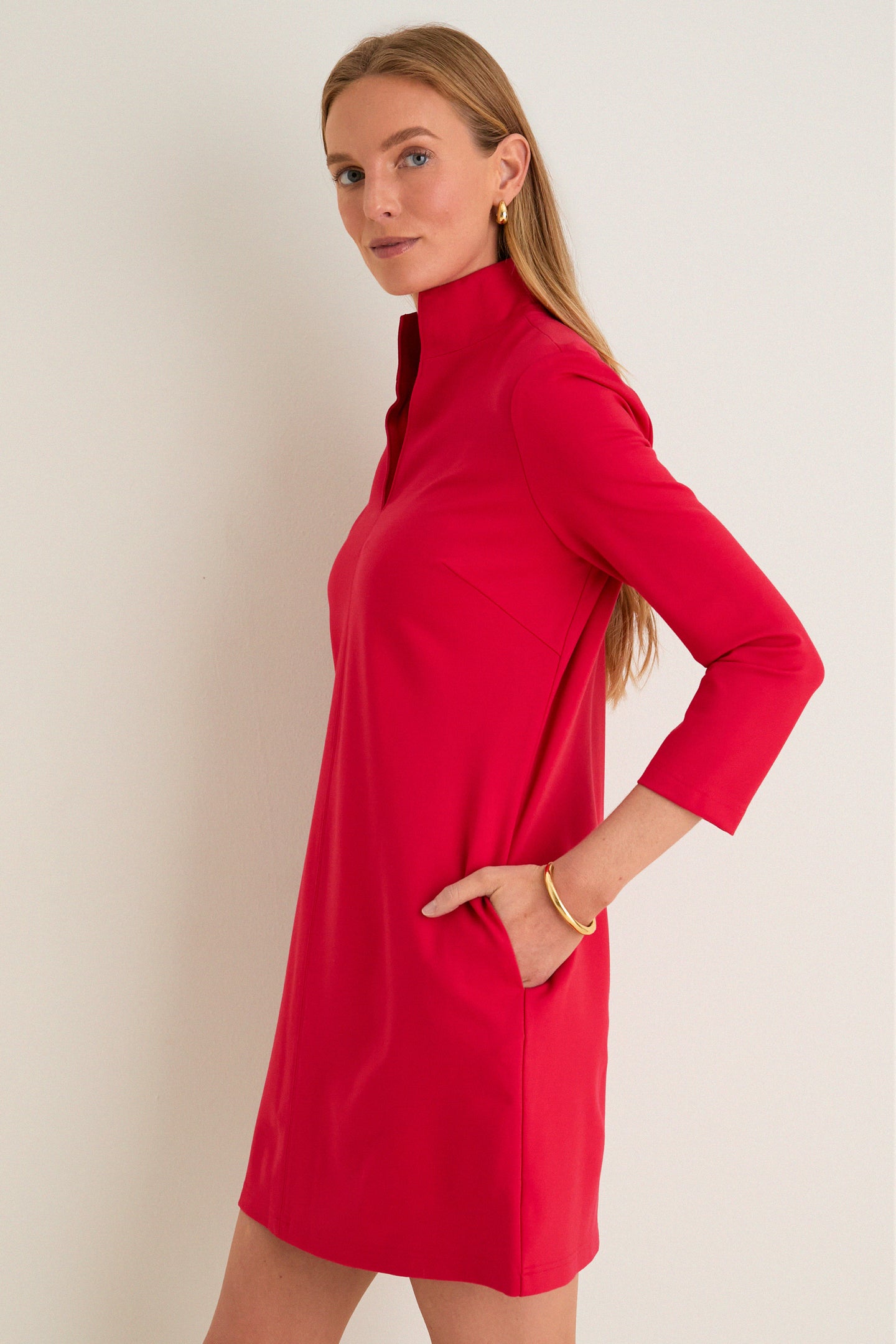 Red Ponte Clifton Dress