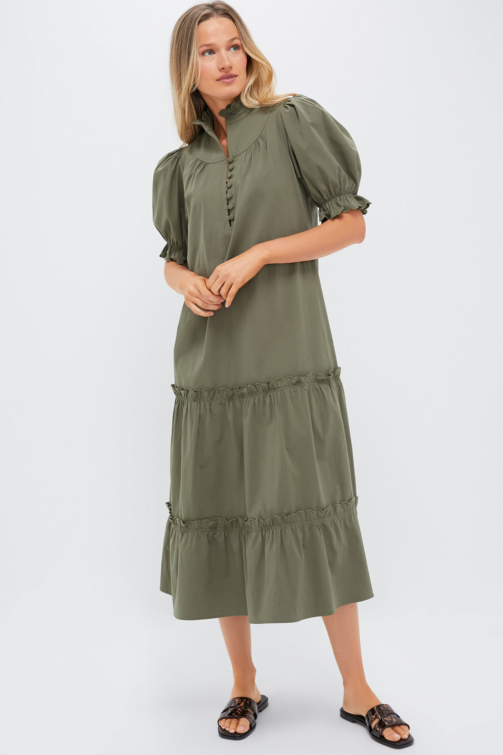 Olive Green Selena Maxi Dress Pomander Place Olive Green / M Olive Green Selena Maxi Dress Pomander Place Olive Green / M