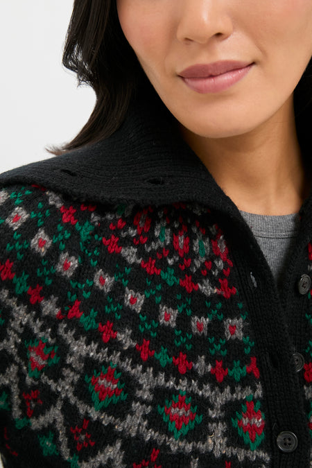 Polo Black Multi Collared Cardigan