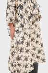 Cream Joan Print Tie Front Midi Dress