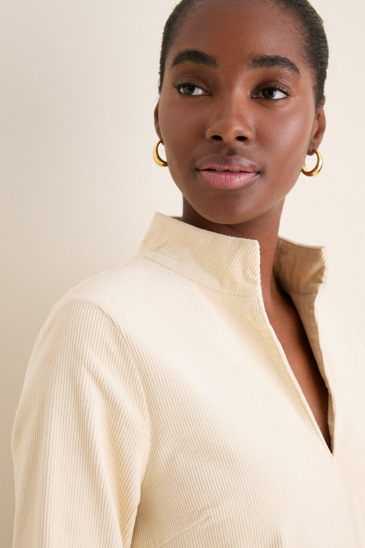 Winter White Corduroy Clifton Dress