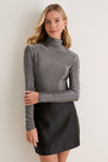 Silver Metallic Ellory Turtleneck