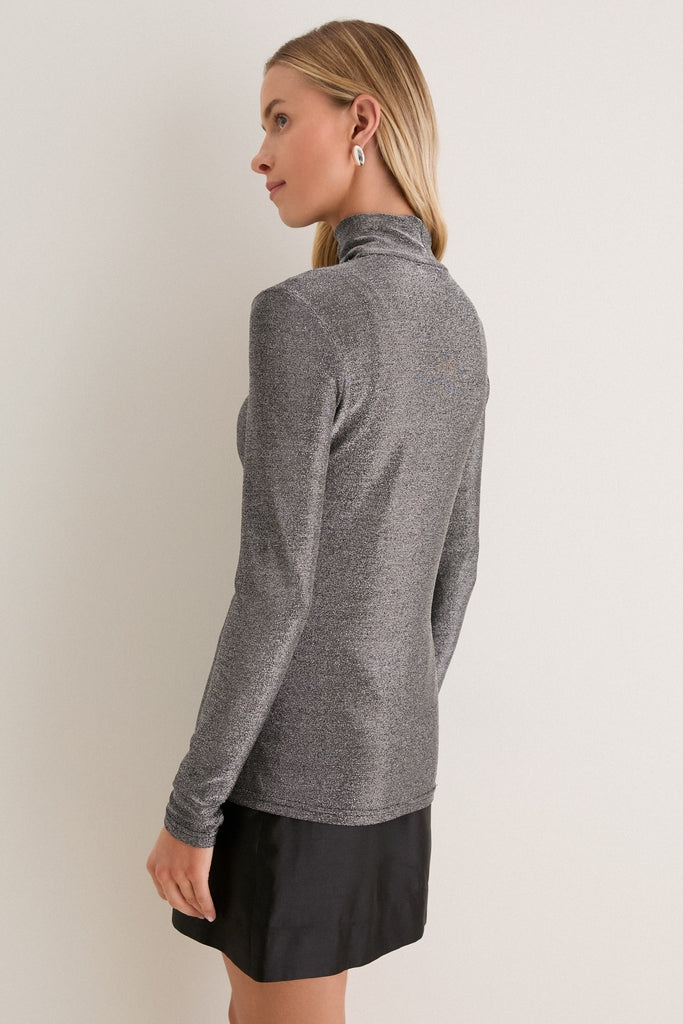 Silver Metallic Ellory Turtleneck