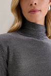 Silver Metallic Ellory Turtleneck