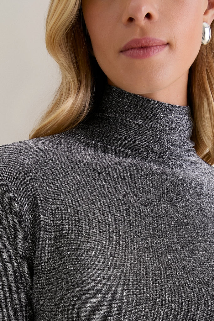Silver Metallic Ellory Turtleneck