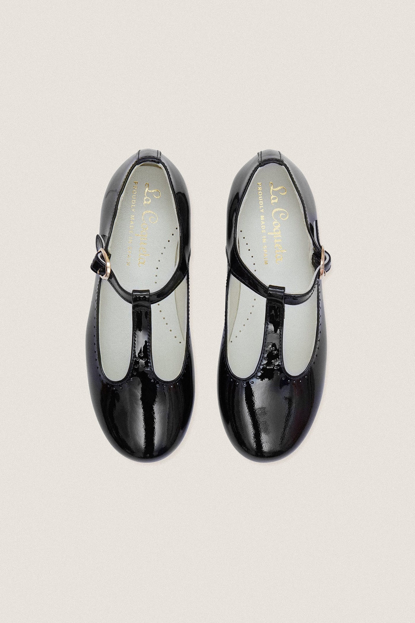 Black Patent Leather T Bar Shoes