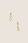 Gold Bezel Mini Drop Earrings