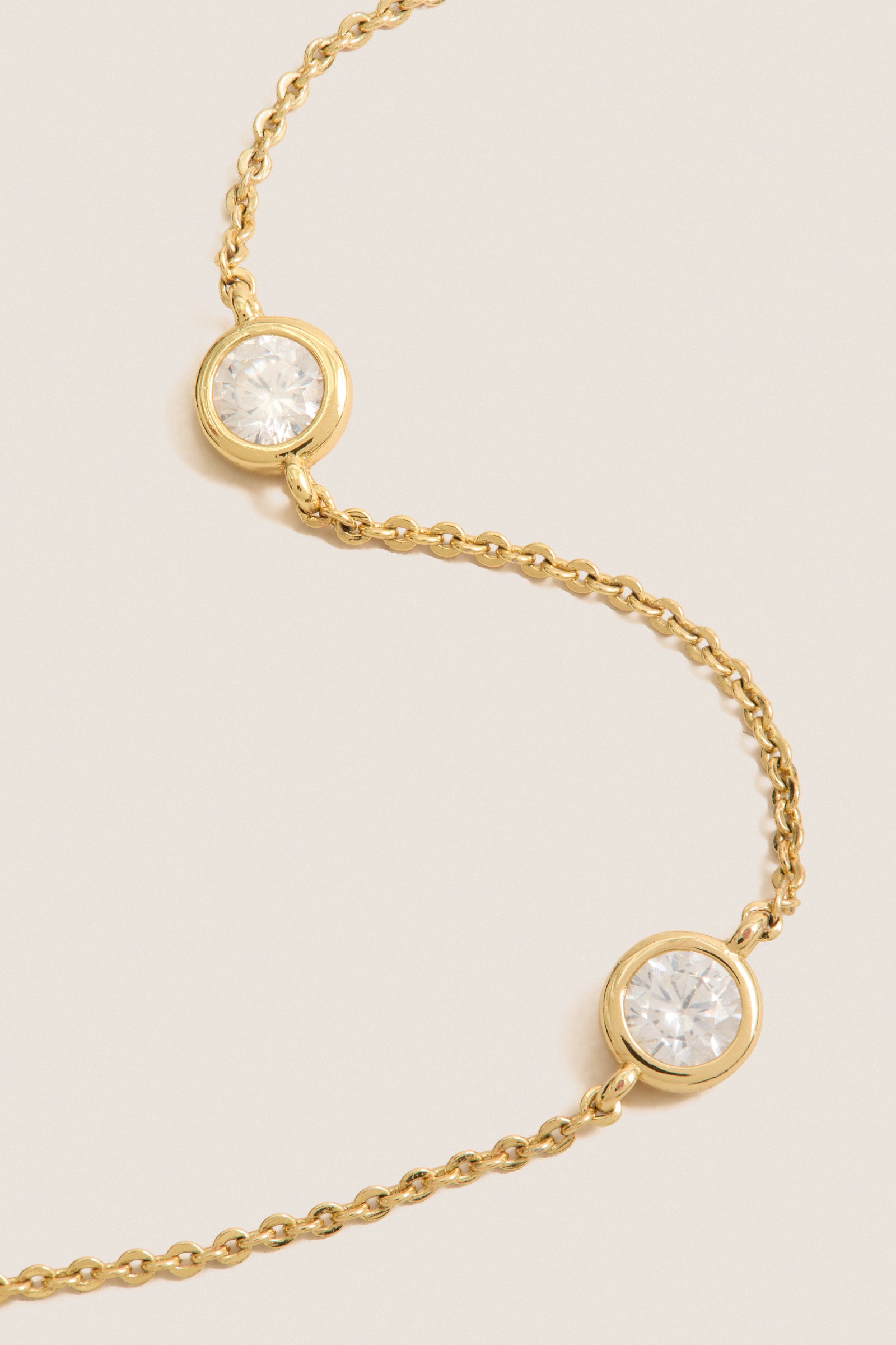 Gold Bezel Strand Necklace