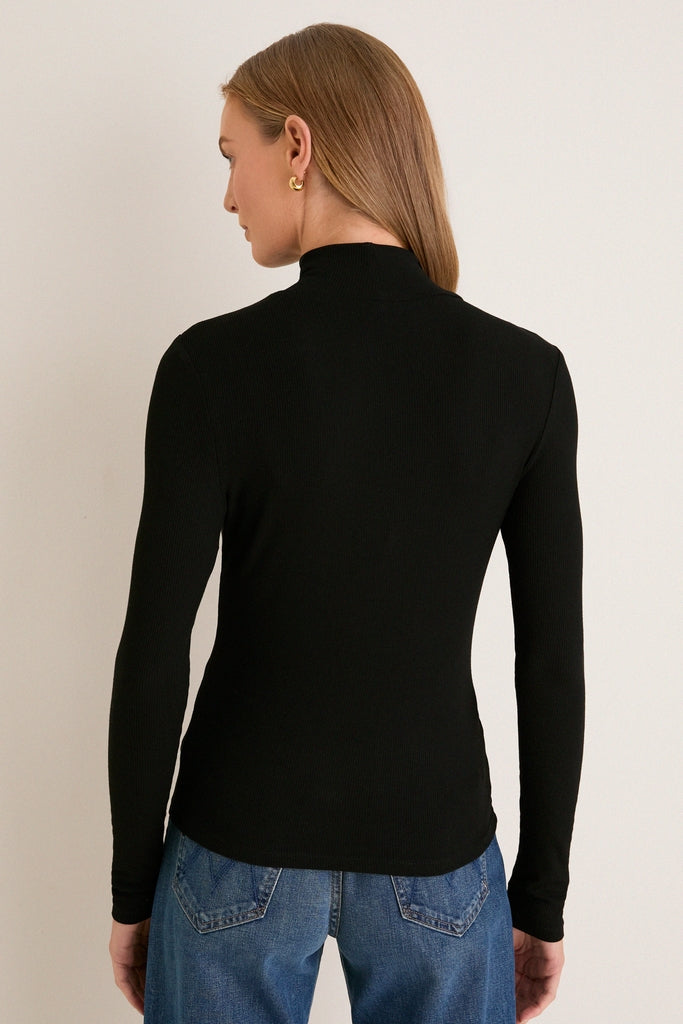 Black Lightweight Ribbed Topanga Turtleneck | Tuckernuck