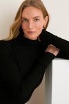 Black Lightweight Ribbed Topanga Turtleneck